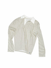 Vintage Color-Block Striped Polo Shirt